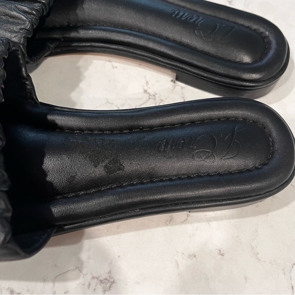 J Crew Scrunch Black Leather Delta Slide Sandal Size 8.5 - Picture 5 of 9